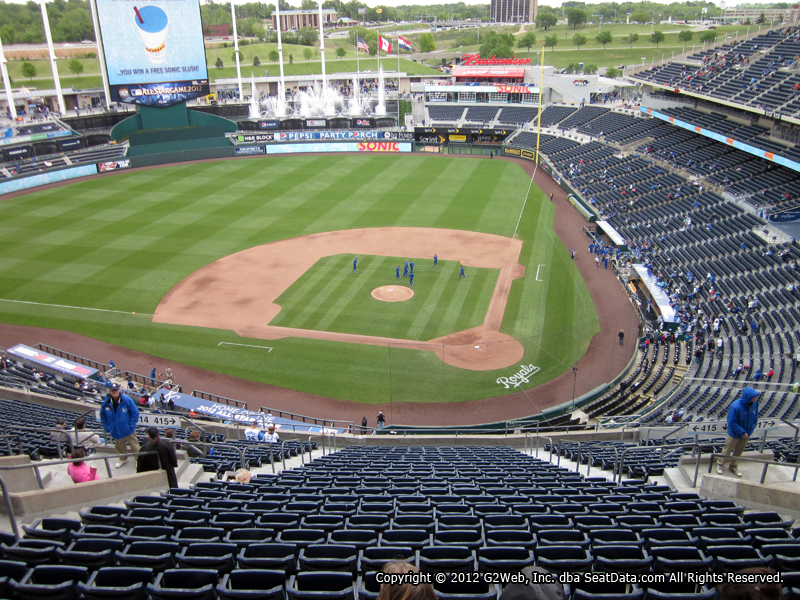 Seat view from section 415 at Kauffman Stadium, home of the Kansas City Royals