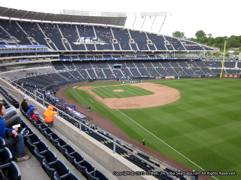 Seat view from section 438 at Kauffman Stadium, home of the Kansas City Royals
