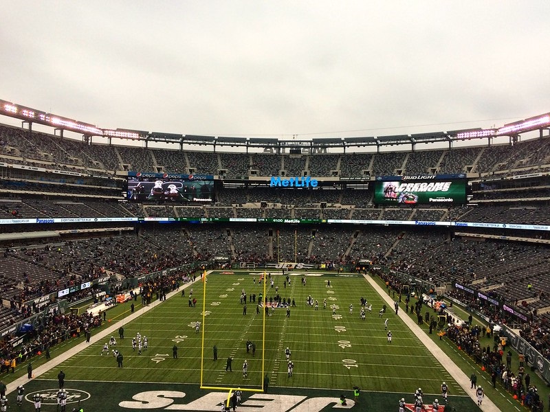 Photo taken from the mezzanine level seats at Metlife Stadium during a New York Jets home game.