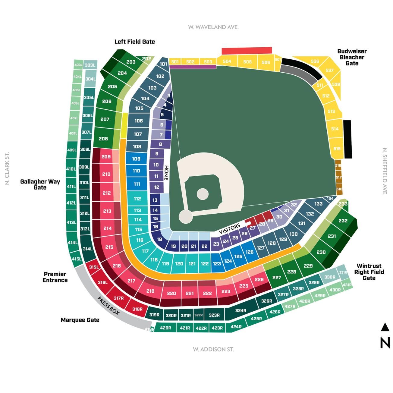 Wrigley Field Seating Chart, Views and Reviews | Chicago Cubs