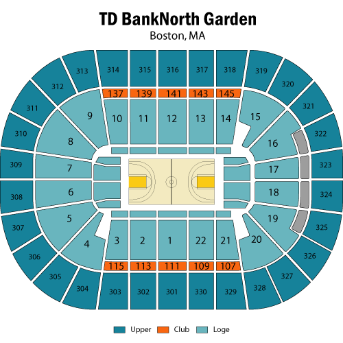 Breakdown Of The Td Garden Seating Chart Boston Bruins Boston Celtics