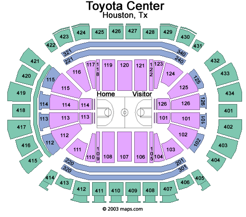 Toyota Center Seating Chart, Views and Reviews | Houston Rockets