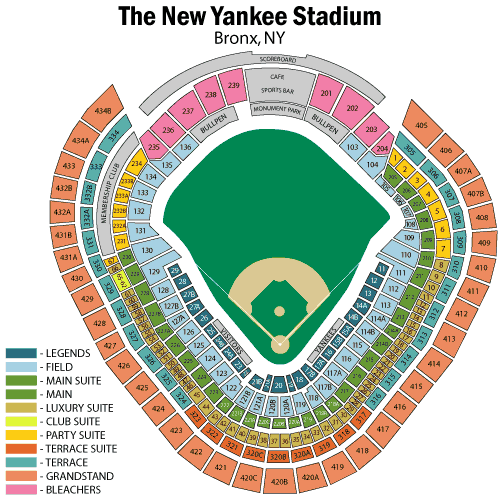 Yankee Stadium Seating Chart Views And Reviews New York Yankees